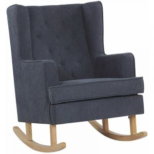 Image de Beliani Fauteuil &agrave; bascule en tissu gris TRONDHEIM II