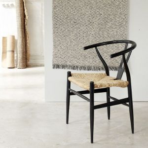 Image de Bois Dessus Bois Dessous Chaise noire assise tissée en mindy