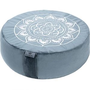Florensi Coussin de méditation – Oreiller de sol confortable – Oreiller de méditation tibétain traditionnel avec belle housse en velours – Traversin de yoga de qualité supérieure (Forum Brands France, neuf)