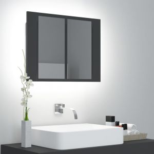 Image de VidaXL Armoire de salle de bain à miroir à LED Gris 60x12x45 cm