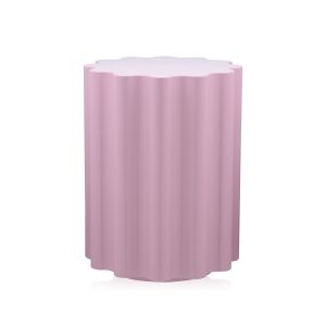 Kartell Tabouret Colonna / H 46 x Ø 34,5 cm - By Ettore Sottsass rose en matière plastique