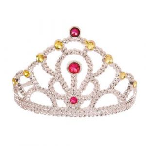 Couronne de princesse argentee - reine - accessoire costume / deguisement fille - taille unique enfant