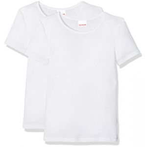 DAMART Lot de 2 T-Shirts Fille, Manches Courtes - Thermolactyl Haut Thermique - Degr&eacute; de Chaleur 2 - Blanc - Taille 4 Ans