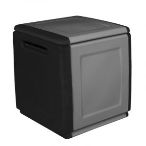 Coffre cube en polypropylène gris foncé et noir Diempi