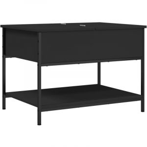 VidaXL Table basse noir 70x50x50 cm bois d'ingénierie et métal
