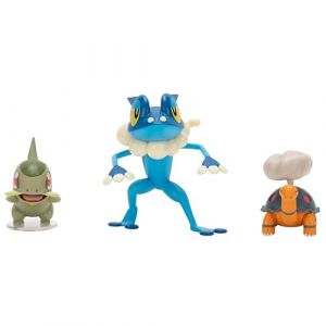Jazwares Pokémon Pack de 3 Figurines de Combat Comprend Les Figurines de Combat Chartor et Coupenotte de 5 cm et Croâporal de 7,5 cm