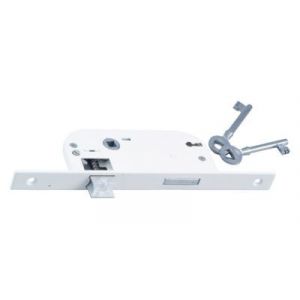 Bricard 2684 Serrure à encastrer axe 40 mm pour Porte de Chambre, Clés de sûreté 4 Gorges, Coloris Blanc