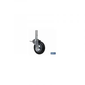 Cofan Roue d'échafaudage pivotante Tube mâle avec Frein | Dimensions : 200 x 46 mm | Tube mâle de Ø46 mm