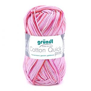 Fil de Coton à tricoter COTTON QUICK PRINT - PPSC - Gründl 193 Rose - 193 Rose