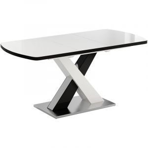 Vicco - table de salle &agrave; manger Chinto, Noir, 120 x 80 cm extensible