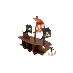 Image de Présentoir bateau pirate dorure 46,5 x 40 x 20 cm