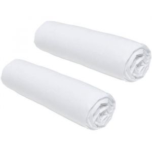 Today Lot de 2 draps housses Essential - 140 x 190 cm - 2 personnes - 100% Coton - Craie