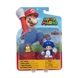 Jakks Pacific World of Nintendo - Super Mario - Figurine articulée 10.2 cm - Toad Chat avec Super Cloche