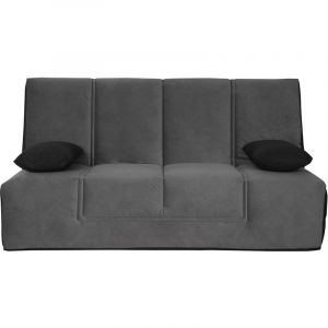 Relaxima Banquette Clic-Clac 130 WASHINGTON angel gris - Matelas Elivea HR45 Simmons