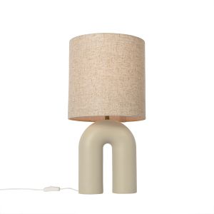 Qazqa Lotti - Lampe de table - 1 lumière - ø 30 cm - Beige - Design, Moderne - éclairage intérieur - Salon i Chambre i Cuisine i Salle à manger
