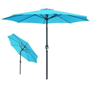 Meublorama - Parasol inclinable rond bleu turquoise – Diamètre 300 cm