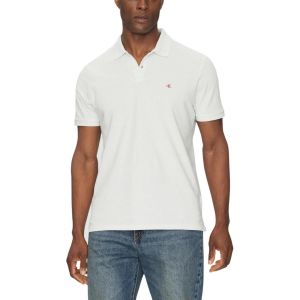 Calvin Klein Polo Manches Courtes Homme Monogram Pique en Coton, Blanc (Blanc De Blanc), XXL