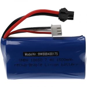 Vhbw Batterie Compatible Avec Tkkj H101 Mod&eacute;le Rc (1500mah, 7,4v, Li-Ion, 72 X 37 X 19 Mm)