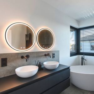 SLV Trukko miroir mural LED IP44 CCT noir &Oslash; 61 cm