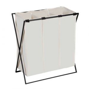 Wenko Panier à linge XL avec 3 compartiments - Beige