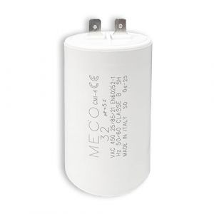 Condensateur 32 &micro;F &ndash; Pour nettoyeur haute pression karcher K7 &ndash; Cylindrique &ndash; 2 cosses Faston 2,8 mm &ndash; 450V &ndash; D&eacute;marrage moteur fiable