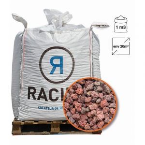 Paillage minéral en pouzzolane rouge 20/40mm, sac de 20 litres - KOM34