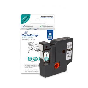 MediaRange MRDY45013 - Noir sur blanc - Permanent - D1 - Noir - DYMO - LabelManager 100 - 160 - 210D - 220P - 260P - 280 - 350 - 350D