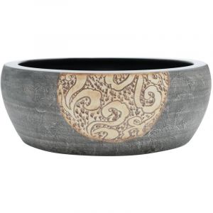 VidaXL Vasque ? poser noir et marron rond 41x14 cm c?ramique