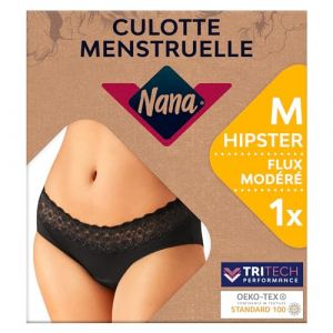 Nana Hipster Full Lace Moderate | Culotte Menstruelle, Noir / M
