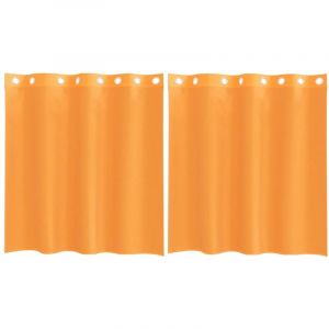 VidaXL Rideaux En Voile Avec ?illets 2 Pcs Orange 140x140 Cm