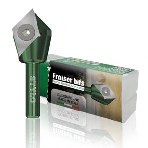 Fraiser STYLO Fraise multifonction pour rainurer, chanfreiner, et rainures à 90° avec plaque en métal dur revêtue de 8 mm Fraise pour bois, plastique et aluminium