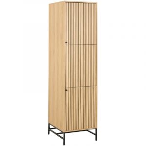 Marc – armoire dressing – avec étagères et penderie - bois et pieds métal