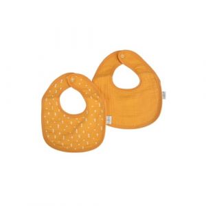 Lot de 2 Bavoirs Bébé "Absorbant" 27cm Moutarde
