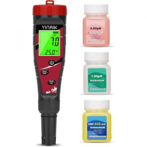 YINMIK Testeur Professionnel 7-en-1 pH, Chlore, Sel, TDS, EC, ORP et Temp pour Piscines, Spas, Aquariums.
