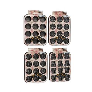 Edco 12 tasses Bakeware, Noir, 35 x 27 cm