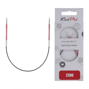 Knitpro Aiguilles &agrave; tricoter fixes Zing &ndash; &Eacute;pingles &agrave; tricoter circulaires 22,5 cm x 2 mm