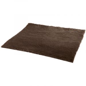 Ferplast PLAZA Tapis en fourrure écologique pour chiens et chats. Variante LARGE - Mesures: 100 x 150 cm - Marron