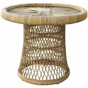 Image de Chillvert Table D'Ap Rotin Naturel Parma 60 cm x 50 cm Rond