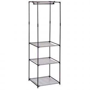 Urban living ARMOIRE PENDERIE ARMOIRE DE RANGEMENT PENDERIE DRESSING COLORADO AVEC 3 ETAGERES 50X43,5X160CM