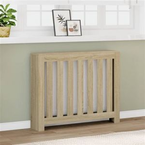 VidaXL Cache-radiateur chêne sonoma 104x20x82 cm bois d'ingénierie, bouchon de radiateur, cache-radiateur haut, radiateur à profil réduit