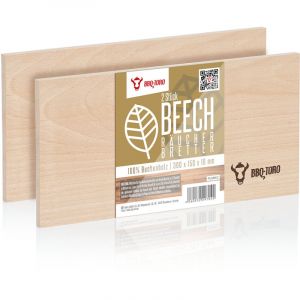 Planche à fumer 100 % bois de hêtre (2 pièces) 30 x 15 x 1 cm Griller - Bbq-toro