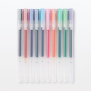 Stylo &agrave; bille &agrave; encre gel color&eacute; - 0,5 mm - Lot de 10