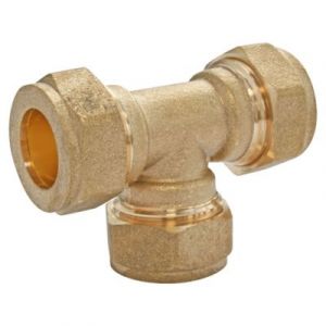 Somatherm Té égal bicône en laiton pour tube cuivre 16mm