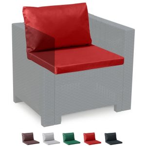 Grand Soleil Coussins de rechange pour salon de jardin Bica Rotin imperméables étanches 4 places | Rouge