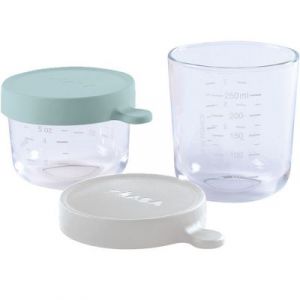 Image de Beaba Pot de conservation 2 verre 150m airy green+250ml light mist