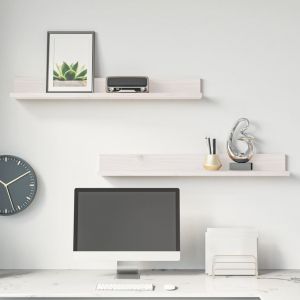VidaXL Étagères murales 2 pcs Blanc 80x11x9 cm Bois de pin massif