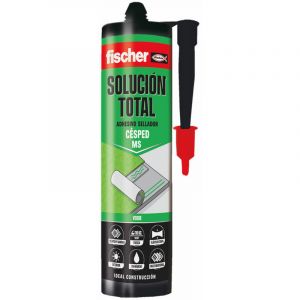 Fischer Solution totale gazon artificiel terrasse - Colle forte pour gazon artificiel bon marché ou cher - Colle et sceller votre gazon artificiel pour extérieur (290 ml) vert