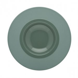 Guy Degrenne Assiette creuse gourmet ronde petit bassin 23cm vert argile en grès - A l'unité - Bahia