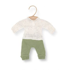 Miniland Baby Ensemble Tricot recyclé Dolls de 32 cm - Pull et Pantalon