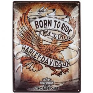 Nostalgic-Art Plaque Vintage, Harley Davidson – Ride – Idée de Cadeau pour Fans de Moto, en métal, Design rétro pour la décoration, 30 x 40 cm